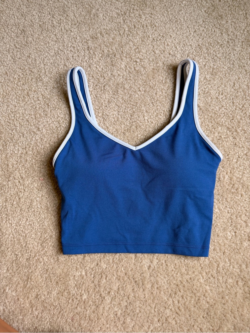 aerie Royal Blue Cropped Tank with Light Blue Trim